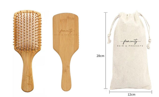 Natural Bamboo Hair Brush by Feminity mit Schutzbeutel